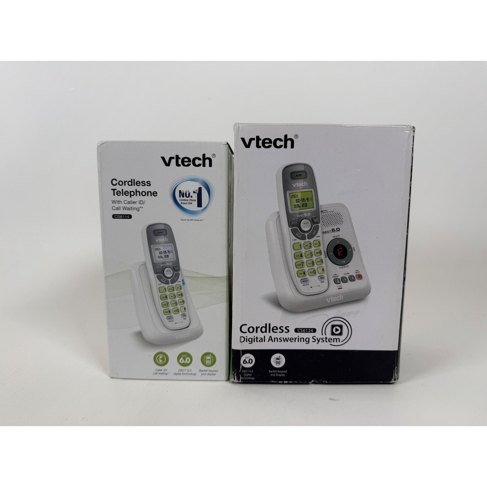 Vtech Cordless Phone Answering System OS Silver White Office Home Lot